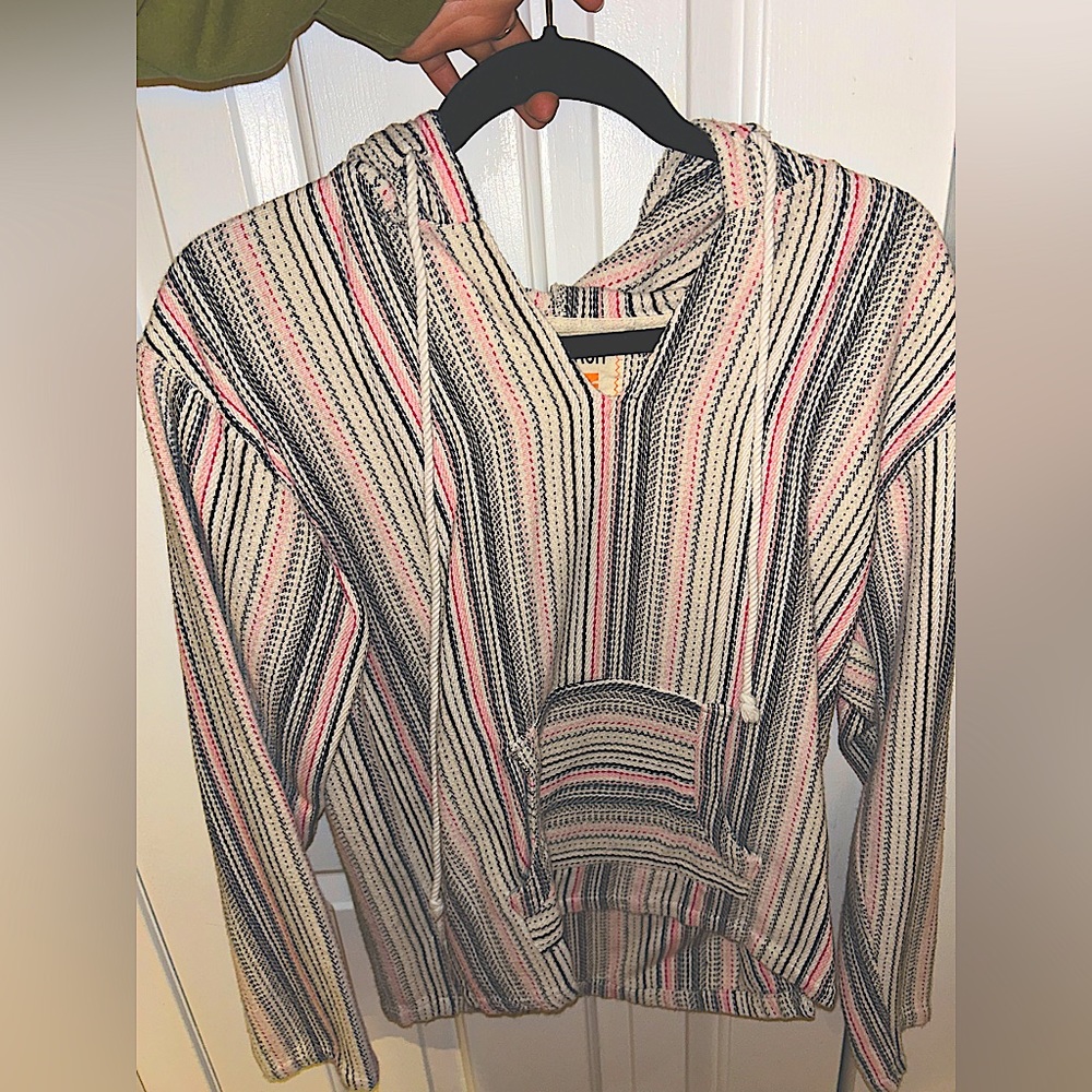 Cream & Pink Hip Pullover - XS